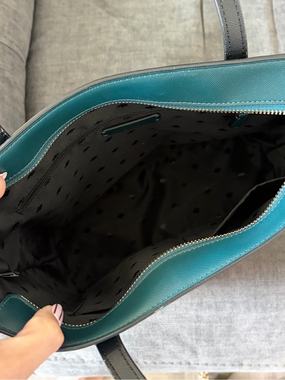 kate spade Teal & Pink Colorblock Leather Tote - Picture 2 of 2
